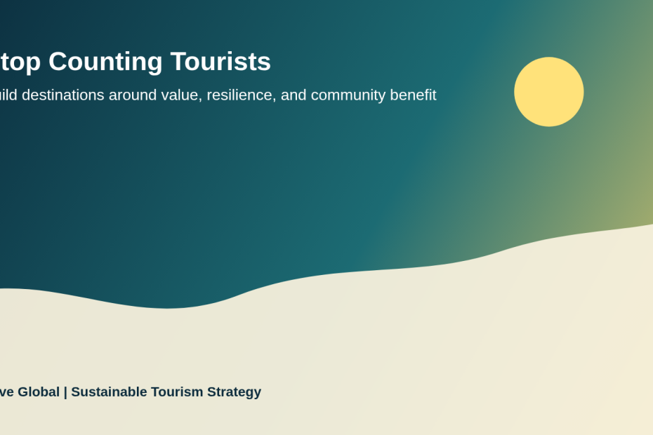 Sustainable tourism strategy showing visitors supporting local communities in a small island destination.
